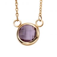 Amethyst In-Line Gold Necklace