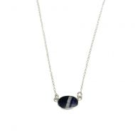 Derbyshire Blue John Silver In-Line Necklace