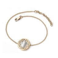 Mother of Pearl Dreamcatcher Bracelet in Yellow Gold