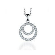 Small Circles Silver and Cubic Zirconia Pendant