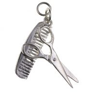 Sterling Silver Scissors and Comb Charm